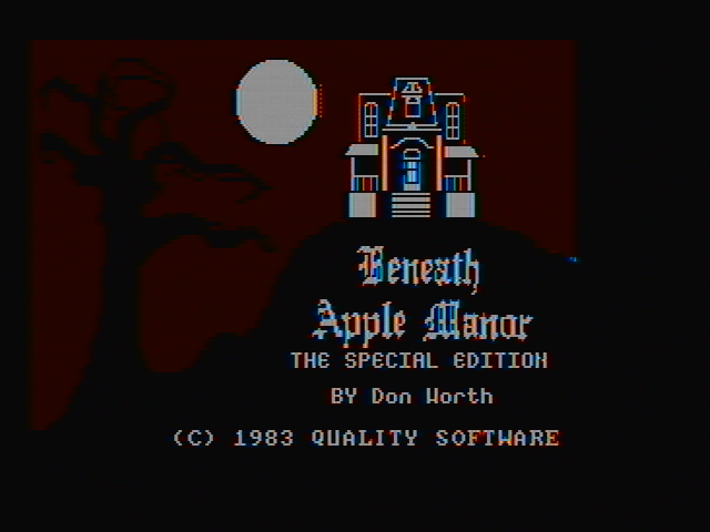Title screen of Beneath Apple Manor