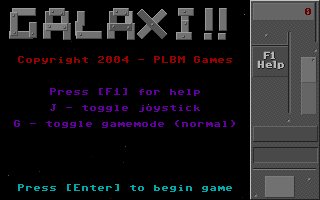 Title screen of Galaxi