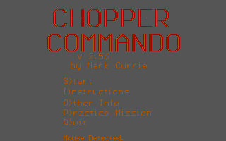 Title screen of Chopper Commando