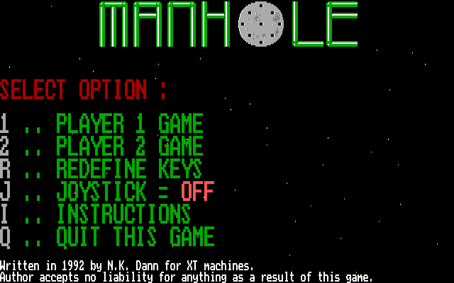 Title screen of Manhole
