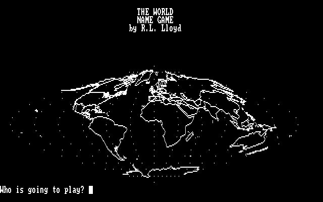 Title screen of The World Name Game