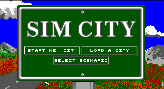 Title screen of SimCity