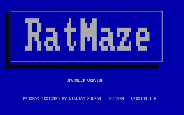 Title screen of RatMaze