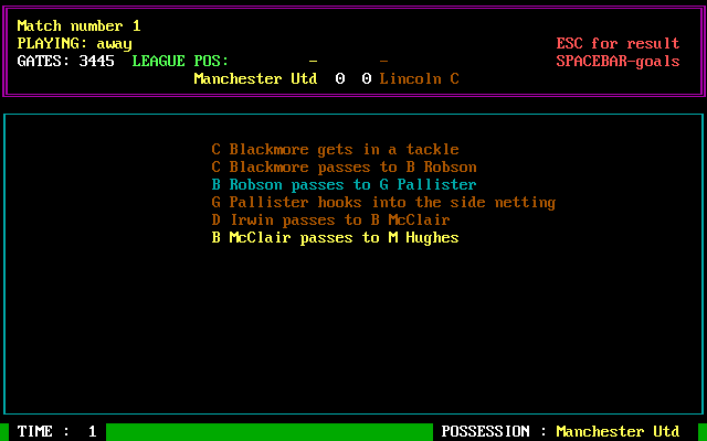 Gameplay of Soccer Game II, The