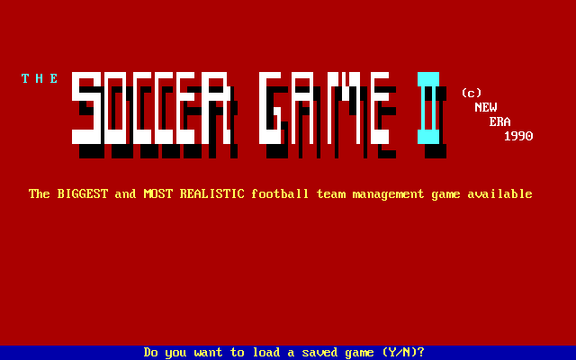 Title screen of Soccer Game II, The