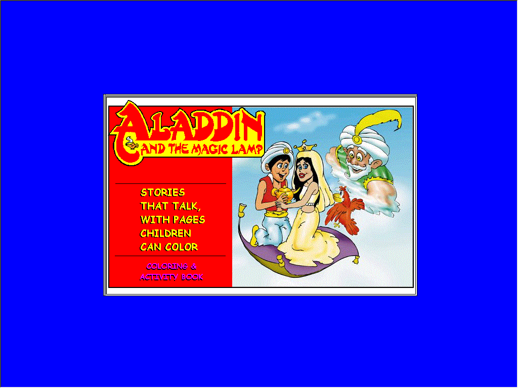 Title screen of Color Me Fun! Aladdin And The Magic Lamp