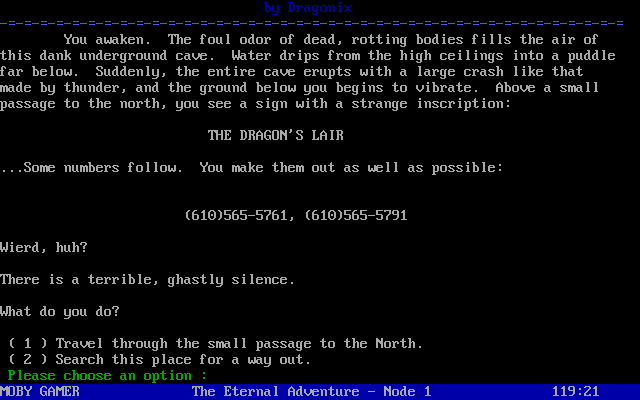 Gameplay of The Eternal Adventure