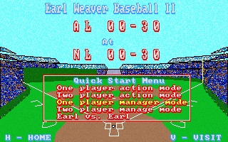 Title screen of Earl Weaver Baseball II