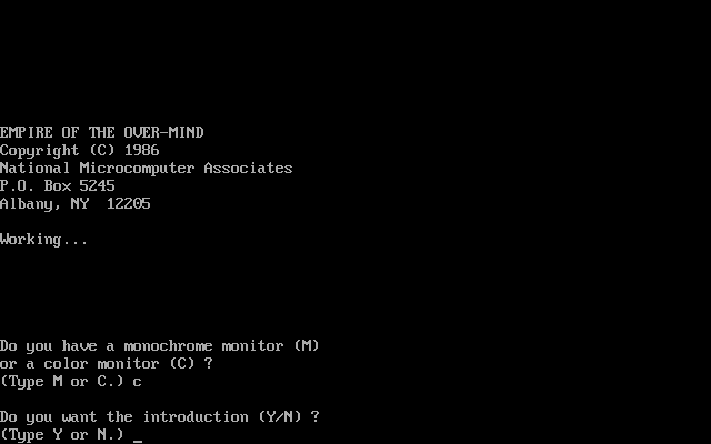 Title screen of Empire of the Over-Mind