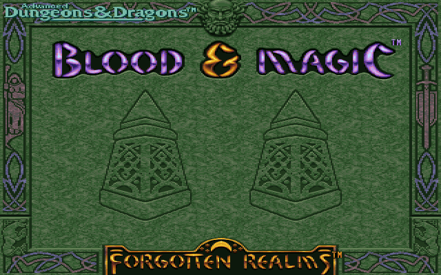 Title screen of Blood & Magic