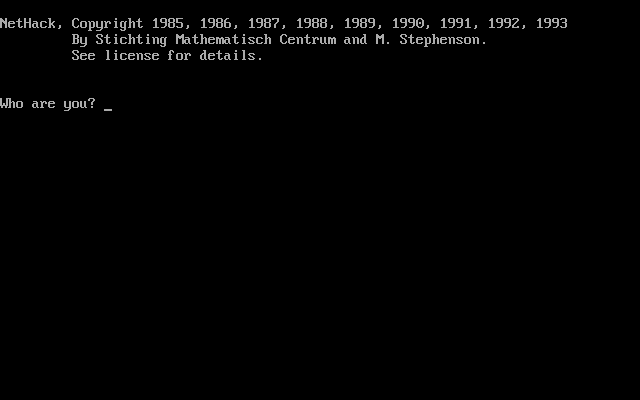 Title screen of NetHack--