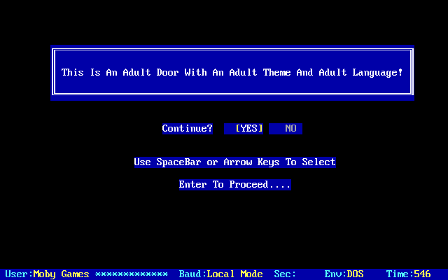 Title screen of The Legend of the Purple Tit