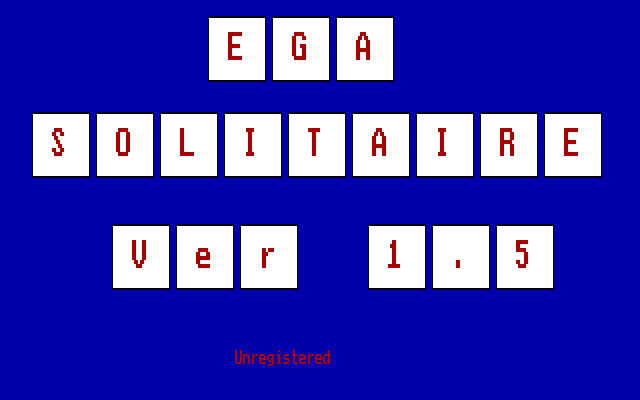 Title screen of EGA Solitaire