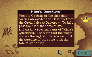 Title screen of King's Questions