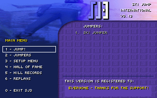 Title screen of Ski Jump International