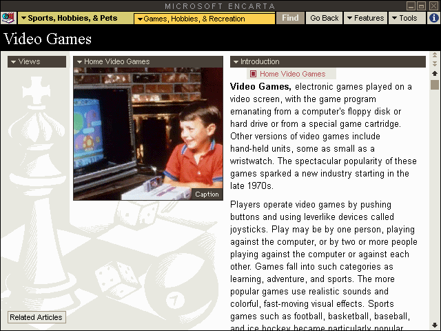 Gameplay of Microsoft Encarta '95