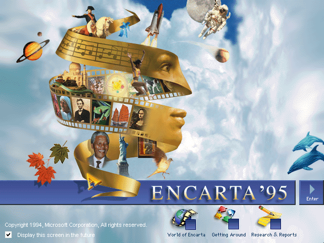 Title screen of Microsoft Encarta '95