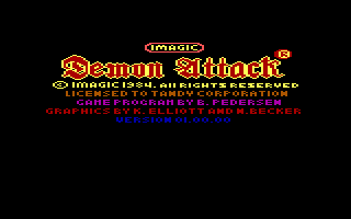 Title screen of Demon Attack