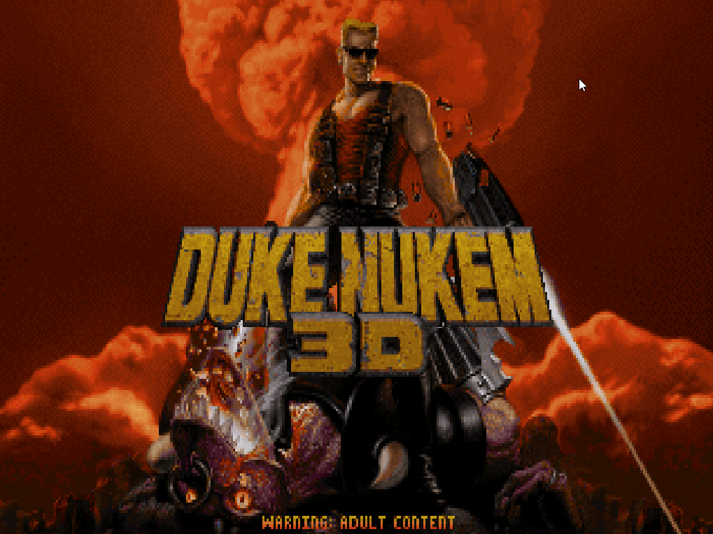 Title screen of Duke It's Zero Hour
