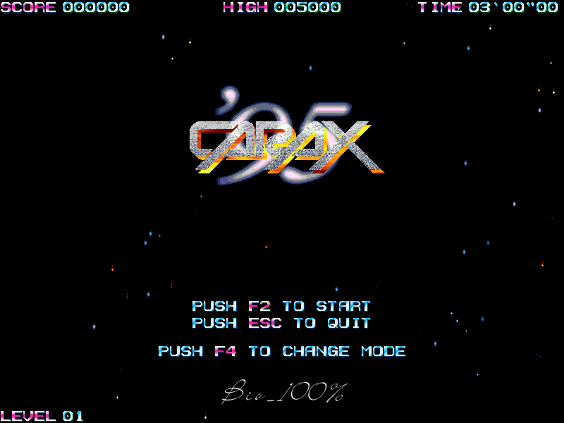 Title screen of Carax '95