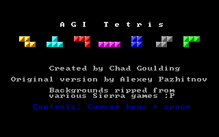Title screen of AGI Tetris