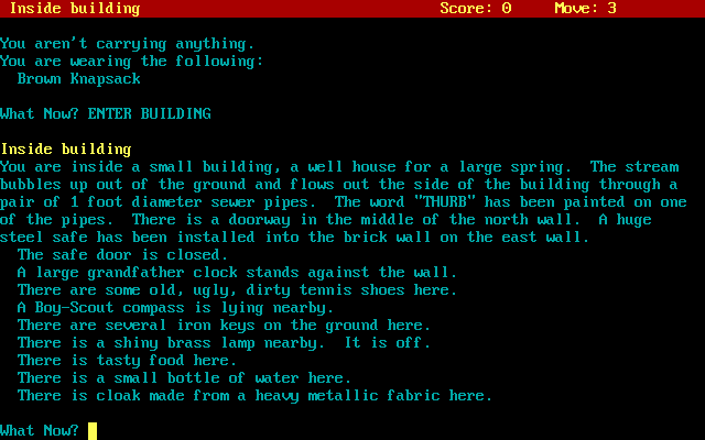 Gameplay of Adventure in Humongous Cave