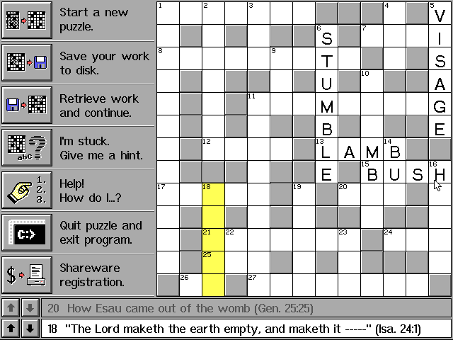 Gameplay of Bible Crossword Puzzles