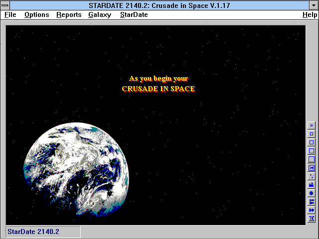 Title screen of Stardate 2140.2: Crusade in Space