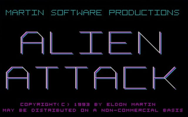 Title screen of Alien Attack