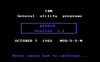 Title screen of Attack