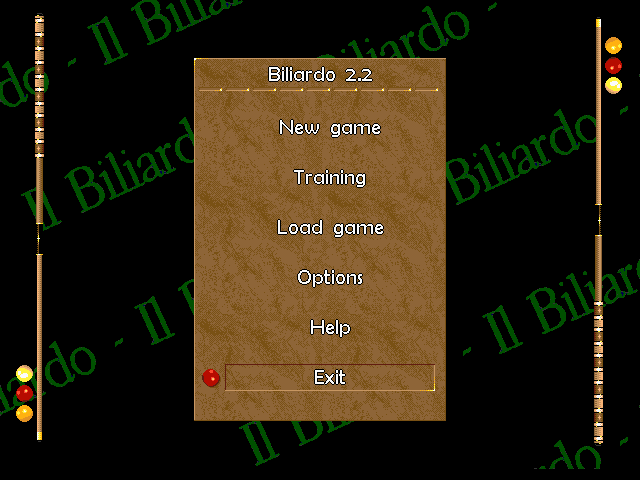 Title screen of Biliardo 2