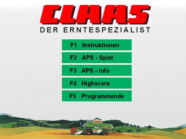 Title screen of Claas: Der Erntespezialist