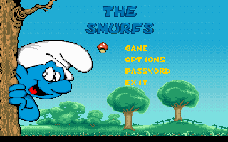 Title screen of The Smurfs