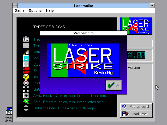 Title screen of Laserstrike