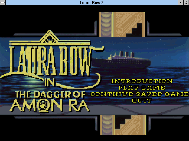 Title screen of Laura Bow 2: The Dagger of Amon Ra