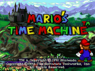 Title screen of Mario's Time Machine