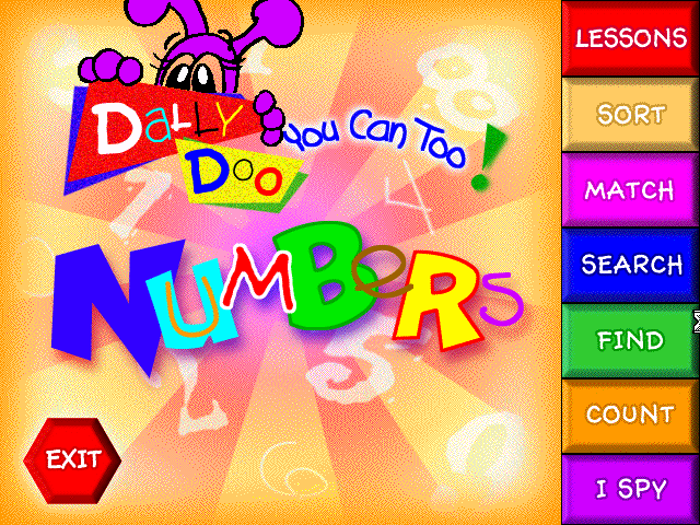 Title screen of Dally Doo You Can Too! Numbers