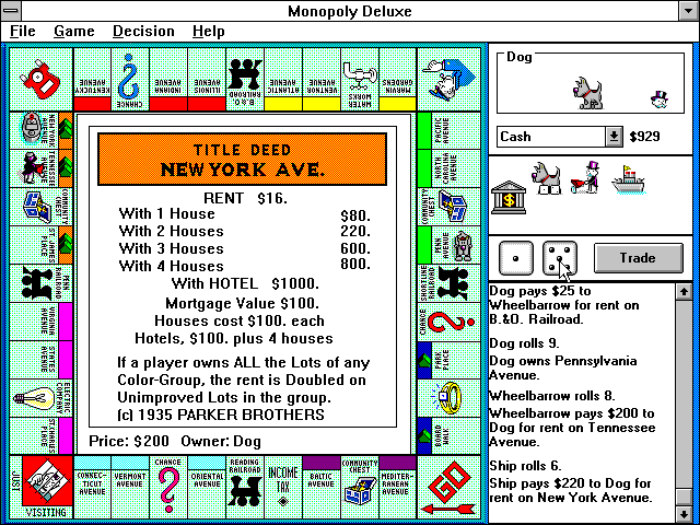 Title screen of Monopoly Deluxe