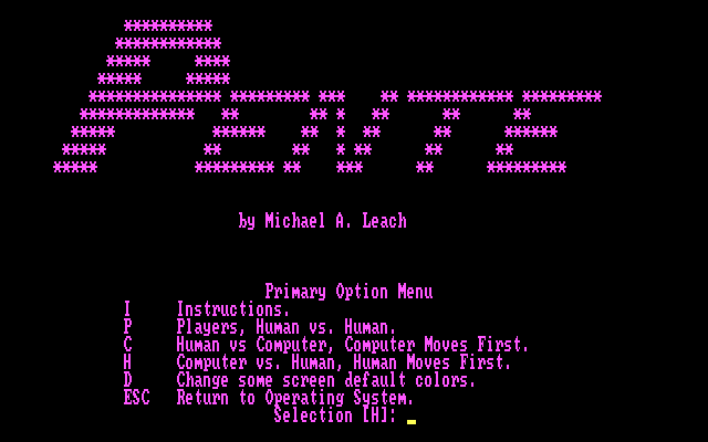 Title screen of Pente