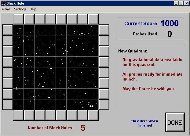 Title screen of Black Hole