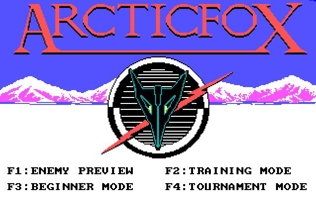 Title screen of Arcticfox