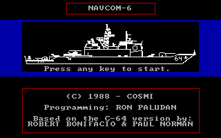 Title screen of Navcom 6: The Persian Gulf Defense