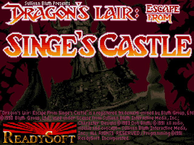 Title screen of Dragon's Lair: Escape From Singe's Castle