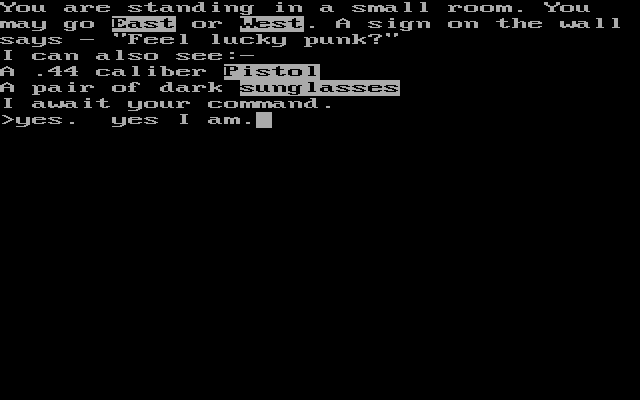 Gameplay of AdventureWriter
