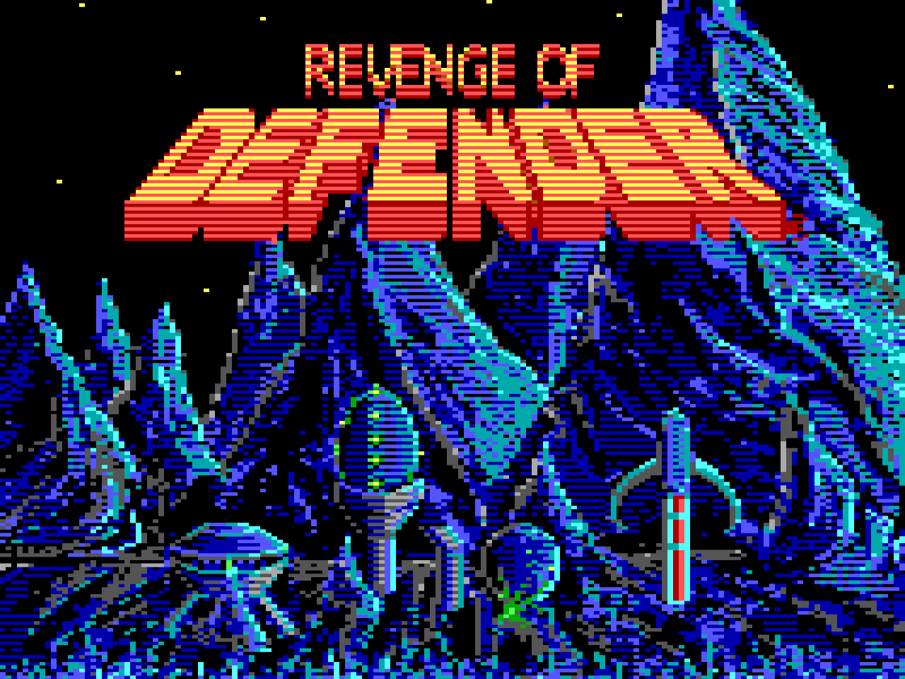 Title screen of Revenge of Defender