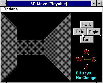 Title screen of 3D Maze