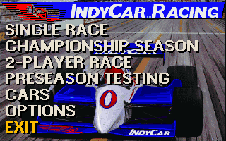 Title screen of IndyCar Racing