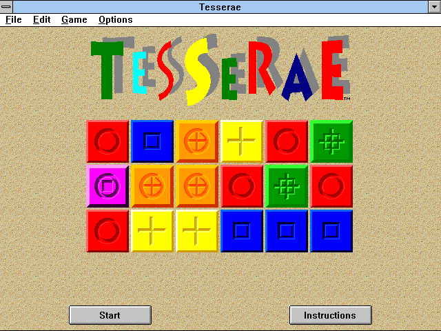 Title screen of Tesserae