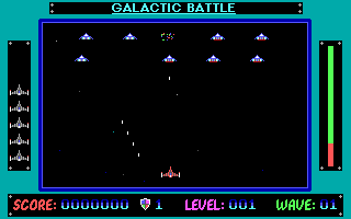 Title screen of Galactic Battle (1990)