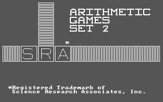 Title screen of Arithmetic Games Set 2